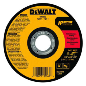Abrasive Cut-Off Wheel, Type 1, 4 1/2 in Dia, 0.045 in Thick, 7/8 in Arbor Hole Size, 60 Grit