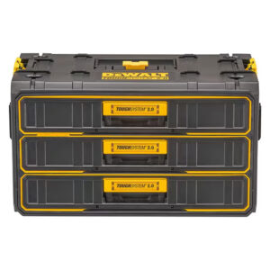 ToughSystem 2.0 3-Drawer Tool Box, Plastic, Black/Yellow, 22 in W x 12 in D x 12-1/2 in H
