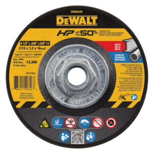 Depressed Center Cut-Off Wheel, Type 27, 4 1/2 in Dia, 0.045 in Thick, 5/8"-11 Arbor Hole Size